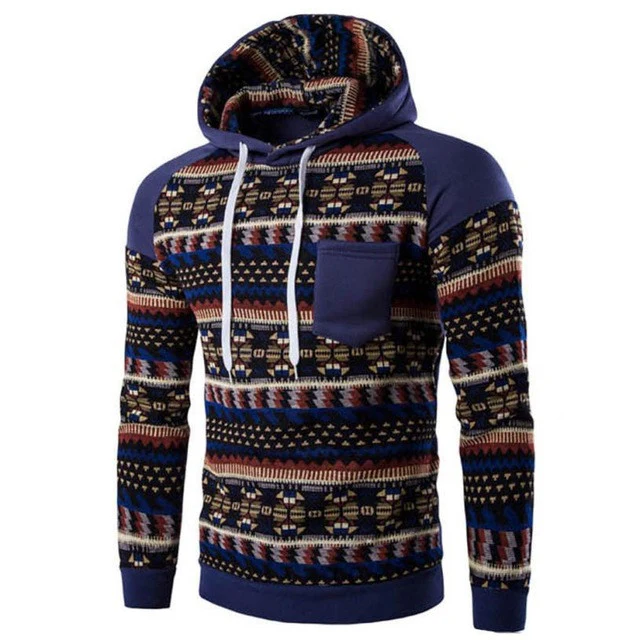 Fashion Men Blouse Retro Printing Long Sleeve Hoodie Hooded Sweatshirt Tops Jacket Coat Outwear Plus Size #LSW - Image 3
