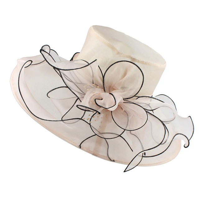 [FLB] Brim Foldable Wedding Dress Church Hats Beach Summer Fashion Hats For Women Gorras Sun Trilby Cap Sun Derby Hat - Image 5