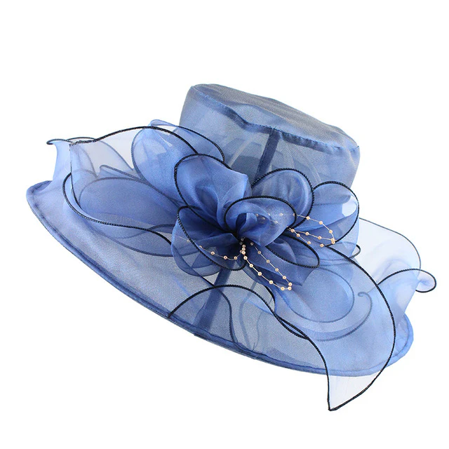 [FLB] Brim Foldable Wedding Dress Church Hats Beach Summer Fashion Hats For Women Gorras Sun Trilby Cap Sun Derby Hat - Image 7