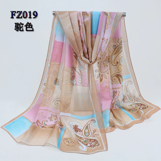 new arrival 2017 spring and autumn chiffon women scarf polyester geometric pattern design long soft silk shawl 004 - Image 12