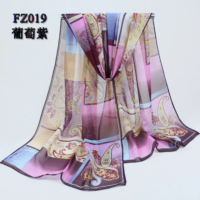 new arrival 2017 spring and autumn chiffon women scarf polyester geometric pattern design long soft silk shawl 004 - Image 6