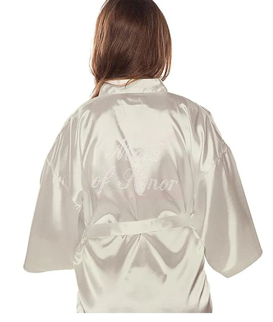 Robe Wedding Bride Women Sleepwear nightwear White Bridal Dress Bathrobe Night dress Home Gown Sleepwear Nightgown Dressing Gow - Image 18